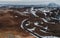 Icelandic panoramas, aerial view on the lands