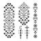 Icelandic rune art style geometric tribal line art vector  design set, minimalist long ornaments inspired by Viking patterns