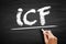 ICF Intracellular fluid is the fluid contained within cells, acronym text on blackboard