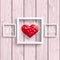 Ich Liebe Dich Low Poly Heart Pink Wood Frames