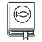 Ichthyology book icon, outline style