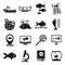 Ichthyology icons set, simple style