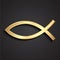 Ichthys christian 3d golden religion symbol