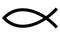 Ichthys sign, Ichthus Christian fish symbol, isolated vector illustration.