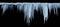 Icicles on an black background