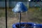 Icicles decorate garden decor after freezing rain