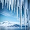 Icicles hanging downwards - ai generated image