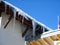 Icicles on house roof