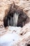 Icicles inside mountain hole. Leh. India