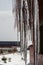 Icicles on the roof of the cottage
