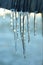 Icicles on roof, isolated