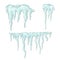 Icicles. Winter theme. Vector illustration.