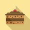 Icing cake icon flat vector. Happy decoration