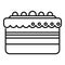 Icing cake icon outline vector. Happy decoration