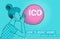 ICO letters flying up in blue sky with yellow air balloon