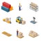 Icon 3d Isometric Process of the Warehouse