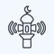 Icon Adhan Call. related to Eid Al Adha symbol. Line Style. simple design editable. simple illustration