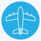 Icon Aeroplane - Blue Eyes Style - Simple illustration,Editable stroke