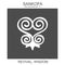 icon with african adinkra symbol Sankofa. Symbol of revival and wisdom