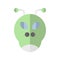 Icon alien in flat style.  illustration and  stroke. Isolated on white background