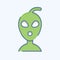 Icon Allien. related to Space symbol. doodle style. simple design editable. simple illustration