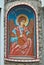 Icon of an angel with a sword on entrance into serbian monastery