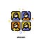 Icon of applicants photos for professional staff recruitment concept. Flat filled outline style. Pixel perfect 64x64