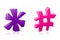 Icon asterisk and hashtag mark sign graphic elements for design vector illustration