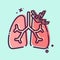 Icon Asthma. related to Respiratory Therapy symbol. MBE style. simple design editable. simple illustration