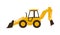 Icon backhoe loader. Construction machinery. Vector illustration. Sleek style.