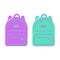 Icon backpack in flat style. School bag