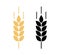 Icon bakery. Wheat logo. Spike wheat. Bread grain isolated on background. Stalk oat, barley, corn, rye, malt, bran, millet, maize,