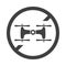 Icon ban on flying drones. Vector on white background
