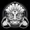 Icon Barbell Gym Black Vector Mayan Mask Maya Culture Face
