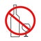 This icon based on the bottle and glasses with red cross, no alkohol.