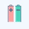 Icon Batteries & Power. related to Photography symbol. doodle style. simple design editable. simple illustration