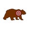 Icon Of Bear Silhouette With Target