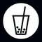 Icon of bevarages famous delicious asian bubble tea logo for cafe or restaurant. Design fashion menu