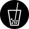 Icon of bevarages famous delicious asian bubble tea logo for cafe or restaurant. Design fashion menu