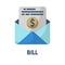 Icon bill invoice flat style icon design  illustration on white background