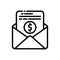 Icon bill invoice  outline style icon design  illustration on white background