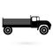 Icon black cargo car. Raster