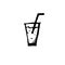 Icon black Hand drawn Simple outline Drink Symbol. vector Illustrator. on white background