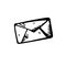 Icon black Hand drawn Simple outline mail envelope Symbol. vector Illustrator. on white background