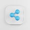 Icon blue share cartoon style. 3d rendering white square button key, interface ui ux element