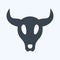 Icon Bull Horns - Glyph Style - Simple illustration, Good for Prints , Announcements, Etc