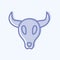 Icon Bull Horns - Two Tone Style - Simple illustration, Good for Prints , Announcements, Etc