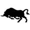 Icon of bull silhouette. Black illustration of buffalo