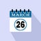 Icon calendar day - 26 March