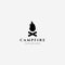 Icon Campfire, Camping Outdoor Logo Vector Illustration Design